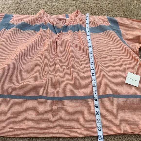 NWT! A Piece Apart SZ 6, striped shirred Agata top - Picture 8 of 9